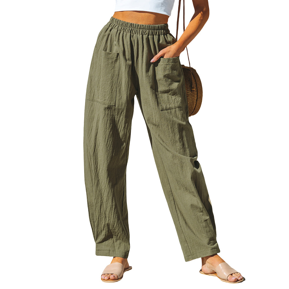 Cupshe Pants Pullon Pants in Green Color