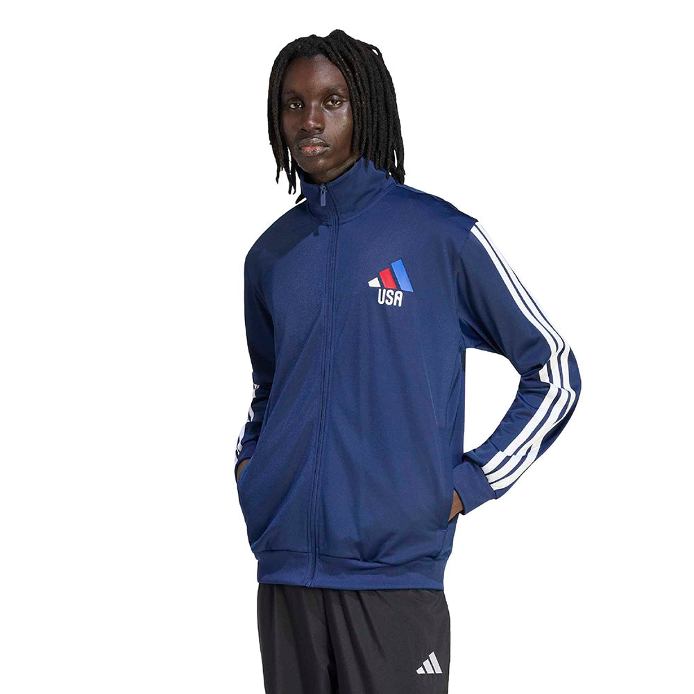 Adidas Usa Olp Track Jkt Fan Apparel in Blue Color