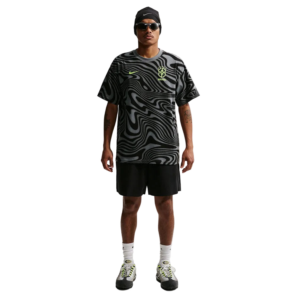 Nike Brazil Soccer T Fan Apparel in Grey Color