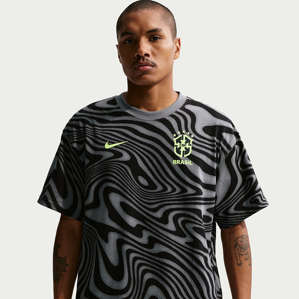 Nike Brazil Soccer T Fan Apparel in Grey Color
