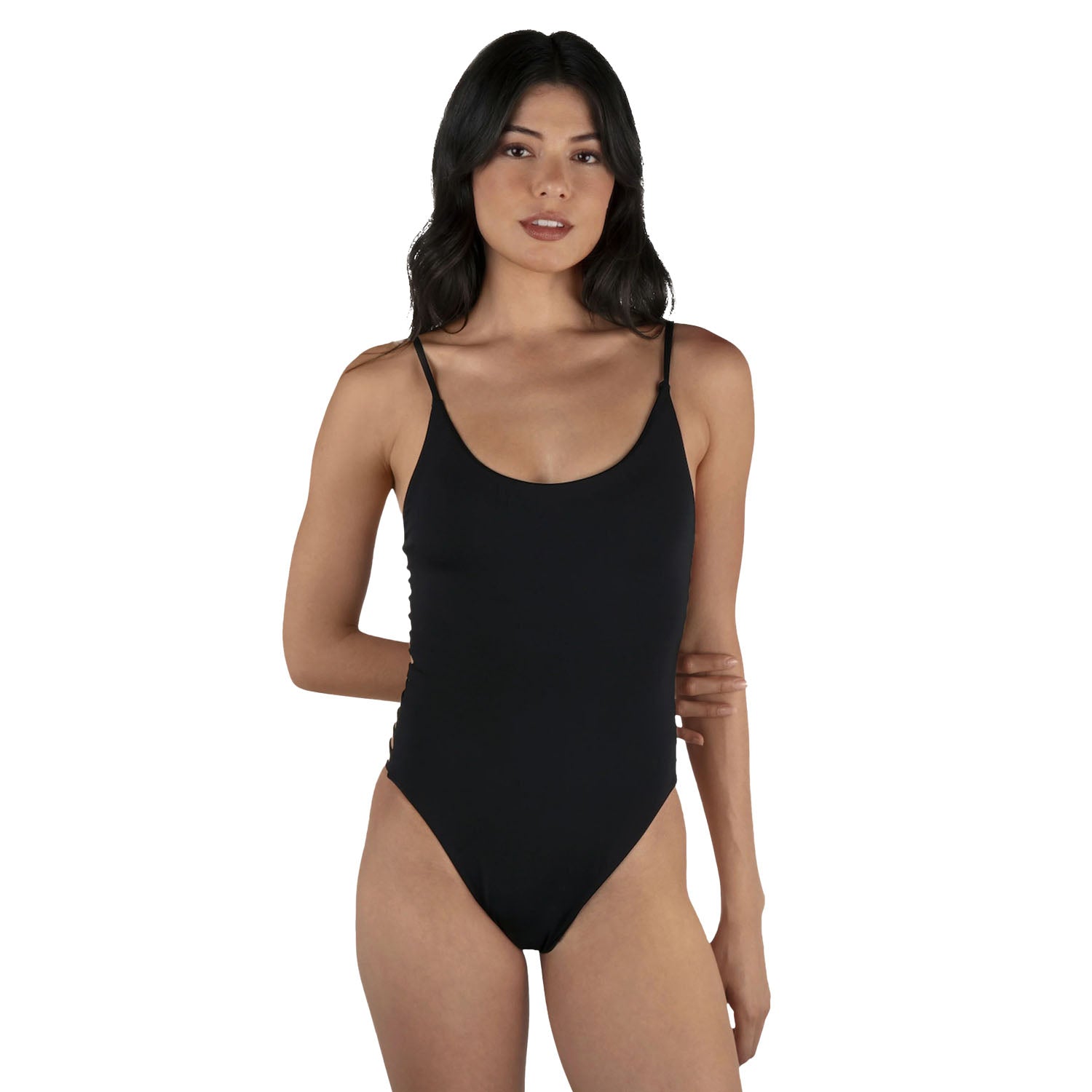 Hurley W Solid Moderate one piece Swimsuits in Black Color