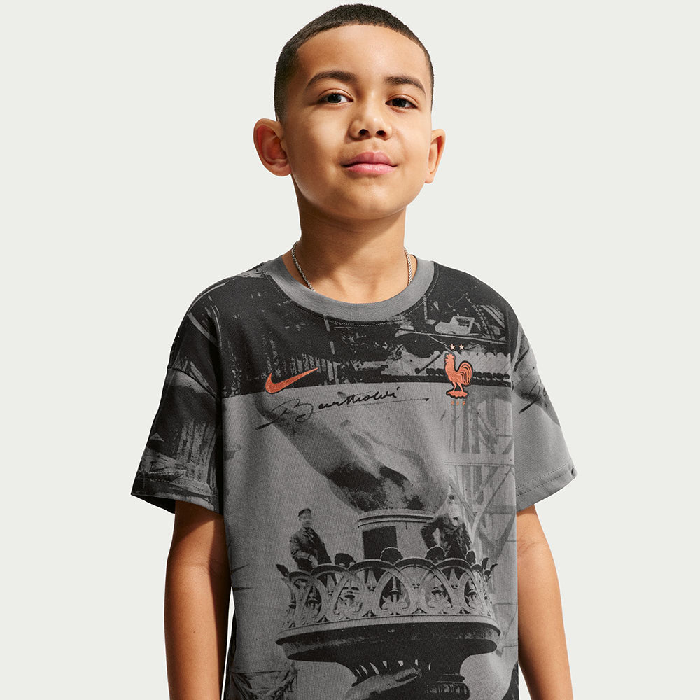 Nike Fff Soccer Tee Fan Apparel in Grey Color
