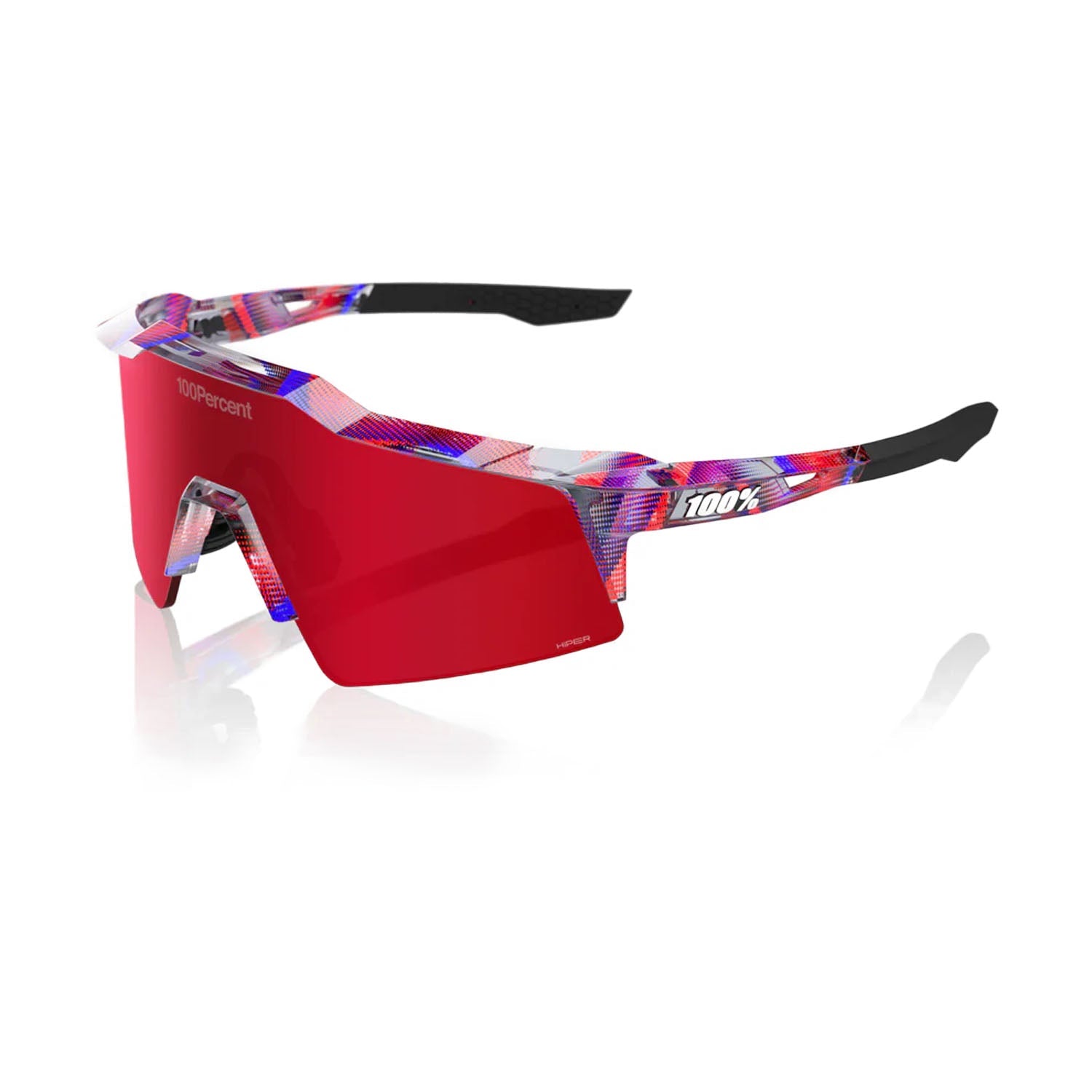 ラブラブファイヤー　SP 100% Unisex Speedcraft SL FDJ Sunglasses — HiPER Fire Red Mirror