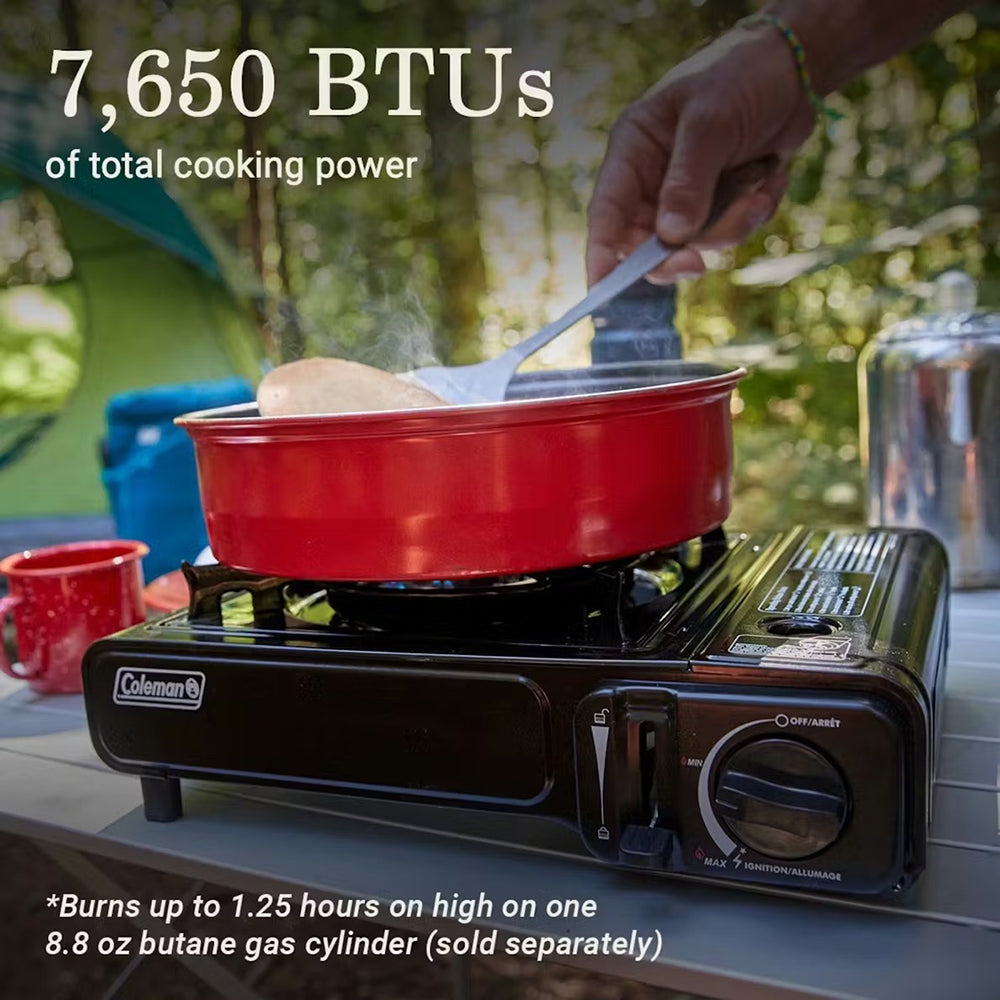 Newell Brands Table Top 1 Burner Stove Camp Cooking in Black Color