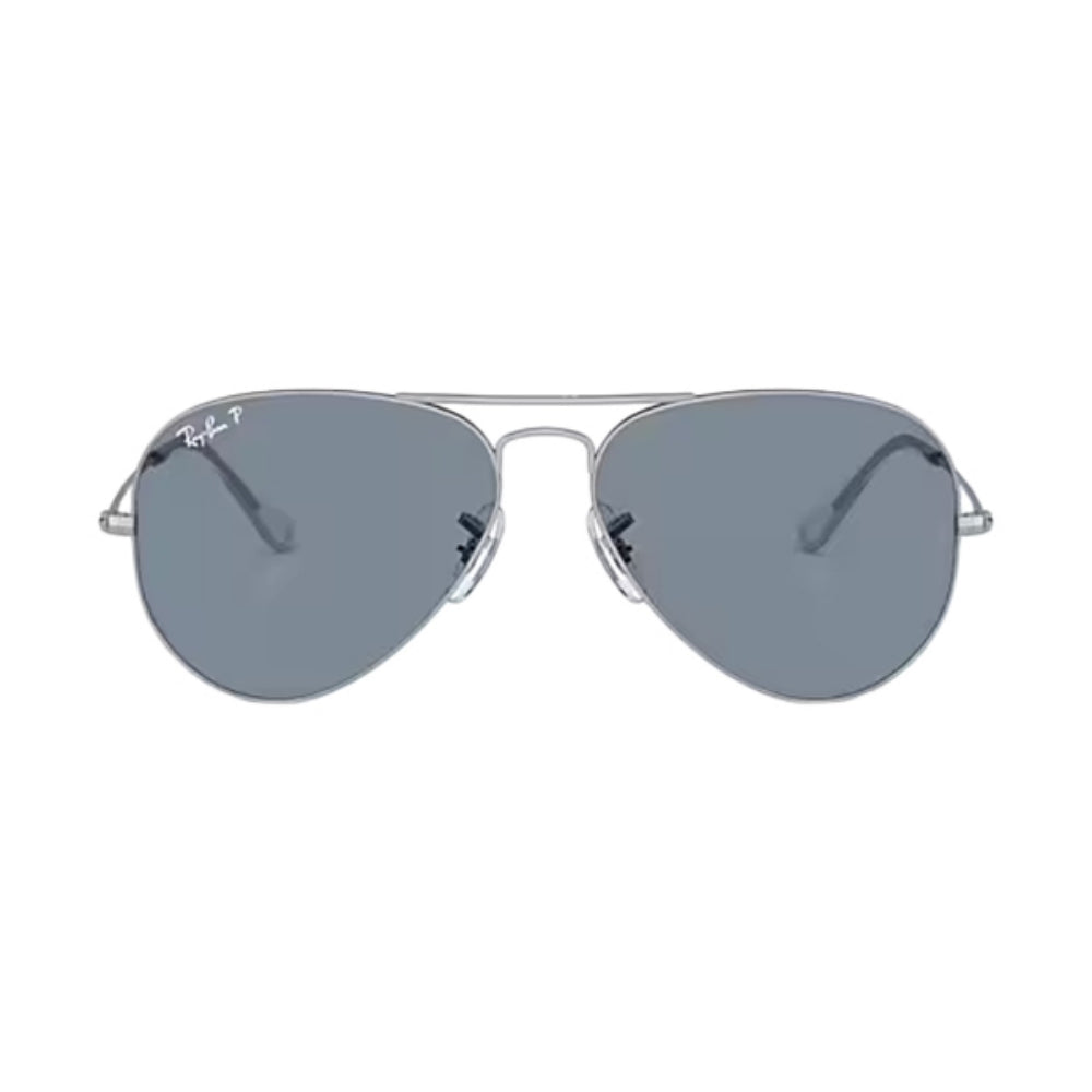 Ray Ban Aviator Lrg Silver Accessories in Blue Color