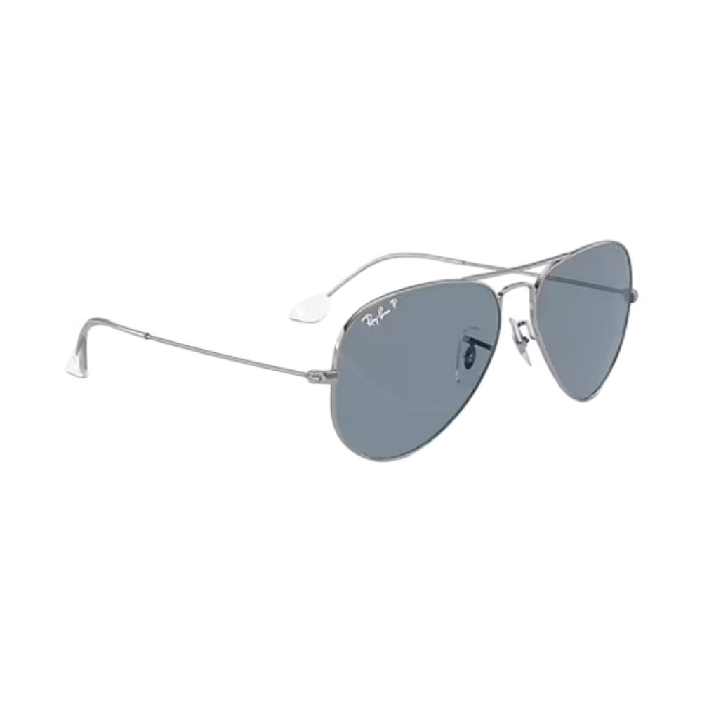 Ray Ban Aviator Lrg Silver Accessories in Blue Color