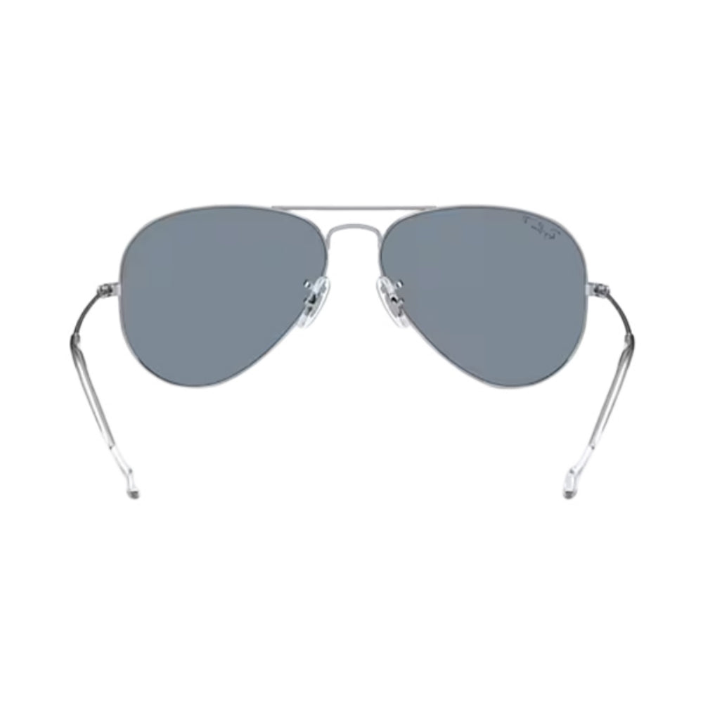 Ray Ban Aviator Lrg Silver Accessories in Blue Color