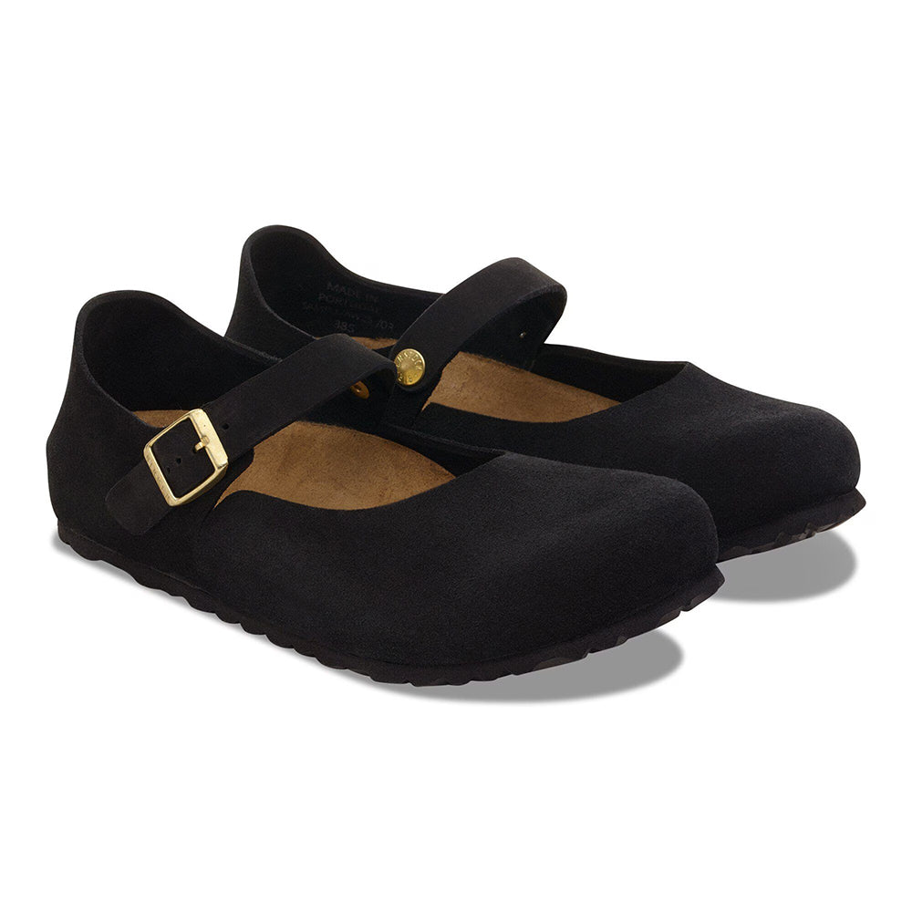 Birkenstock Mantova Suede Slip-Ons in Black Color