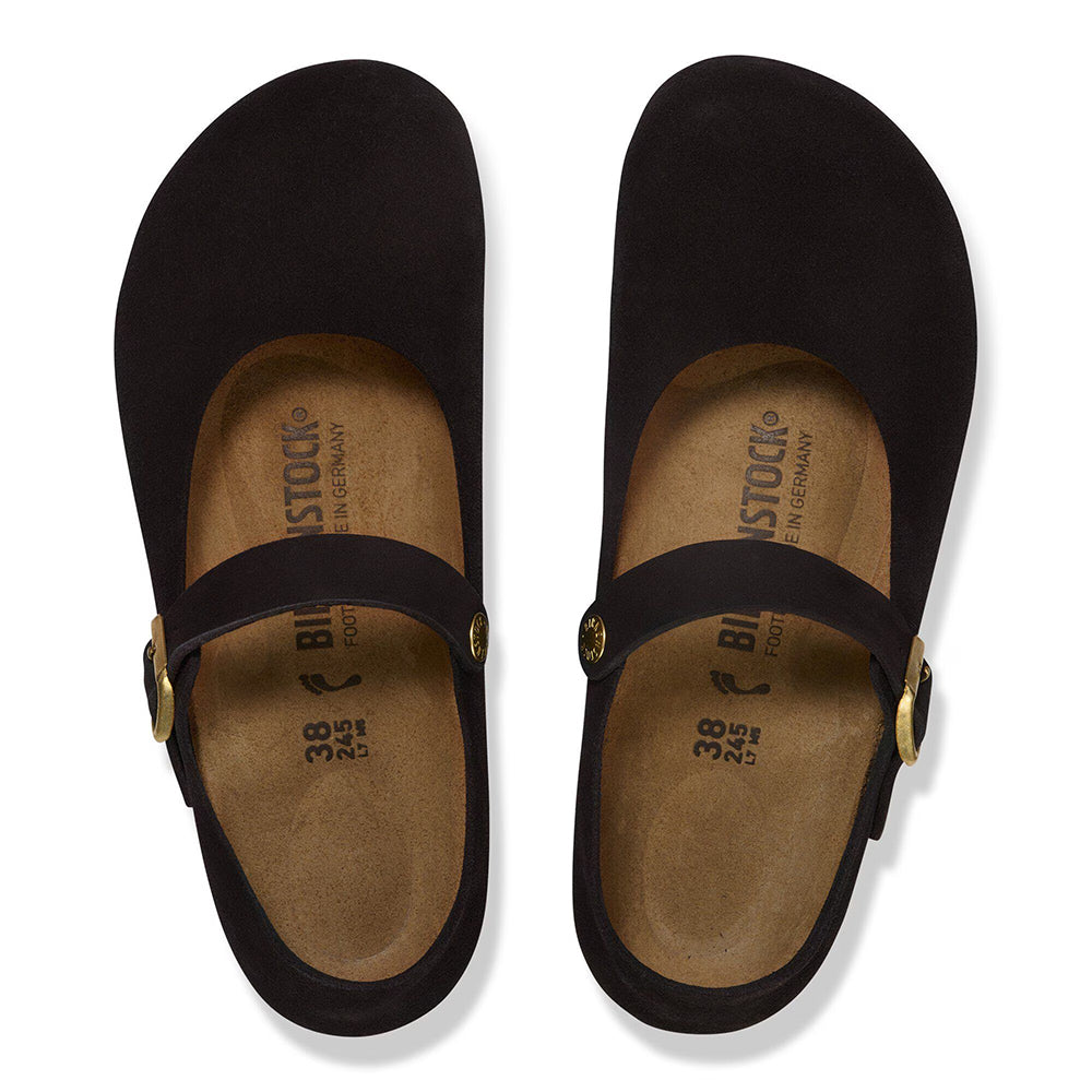 Birkenstock Mantova Suede Slip-Ons in Black Color