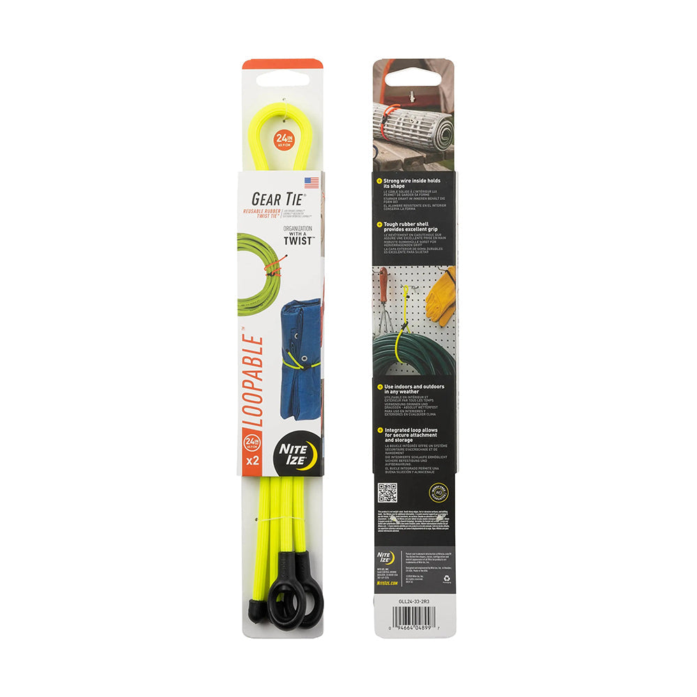 Nite Ize Gt Loopable Twst 24In 2P Camping Accessories in Yellow Color