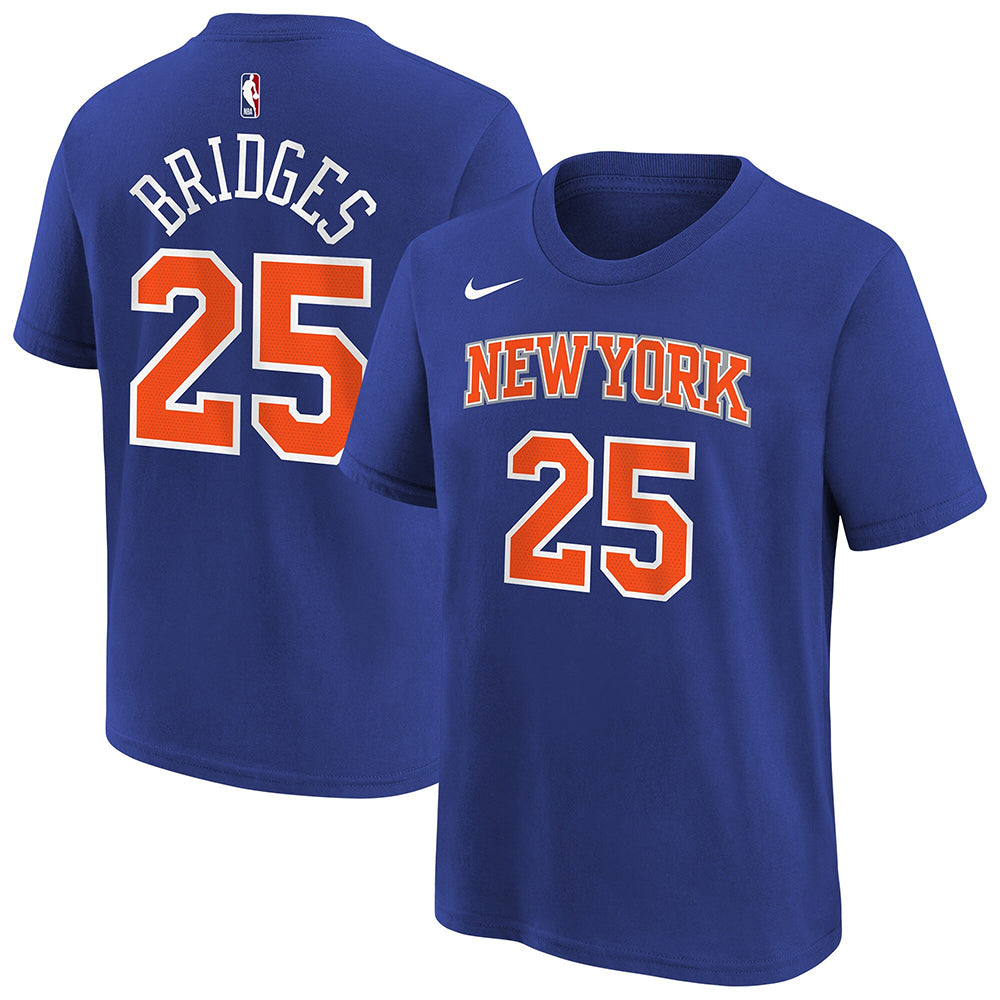 Nike new york knicks Bridges Icon Ss Fan Apparel in Blue Color