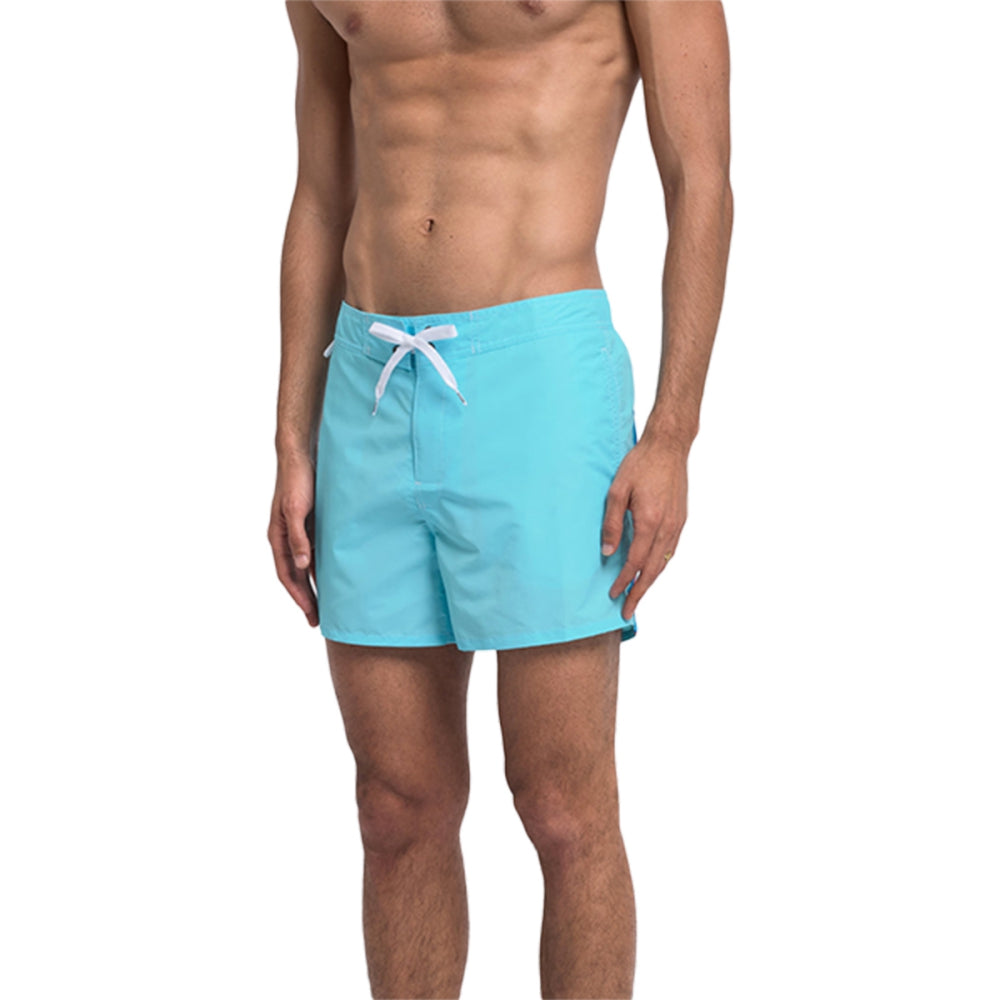 Sundek 14 Elastic Waist Solid Swimsuits in Blue Color