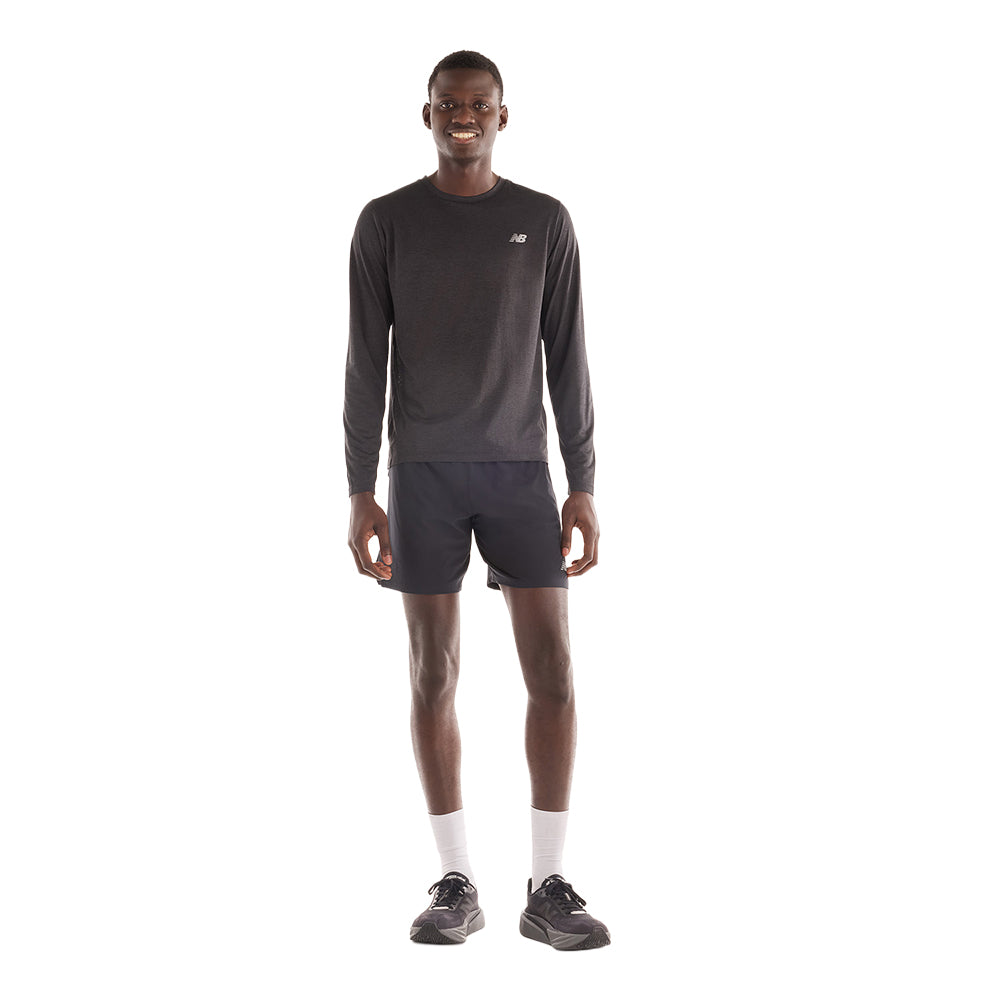 New Balance M Elite Race Day Ls Tee Tops in Black Color