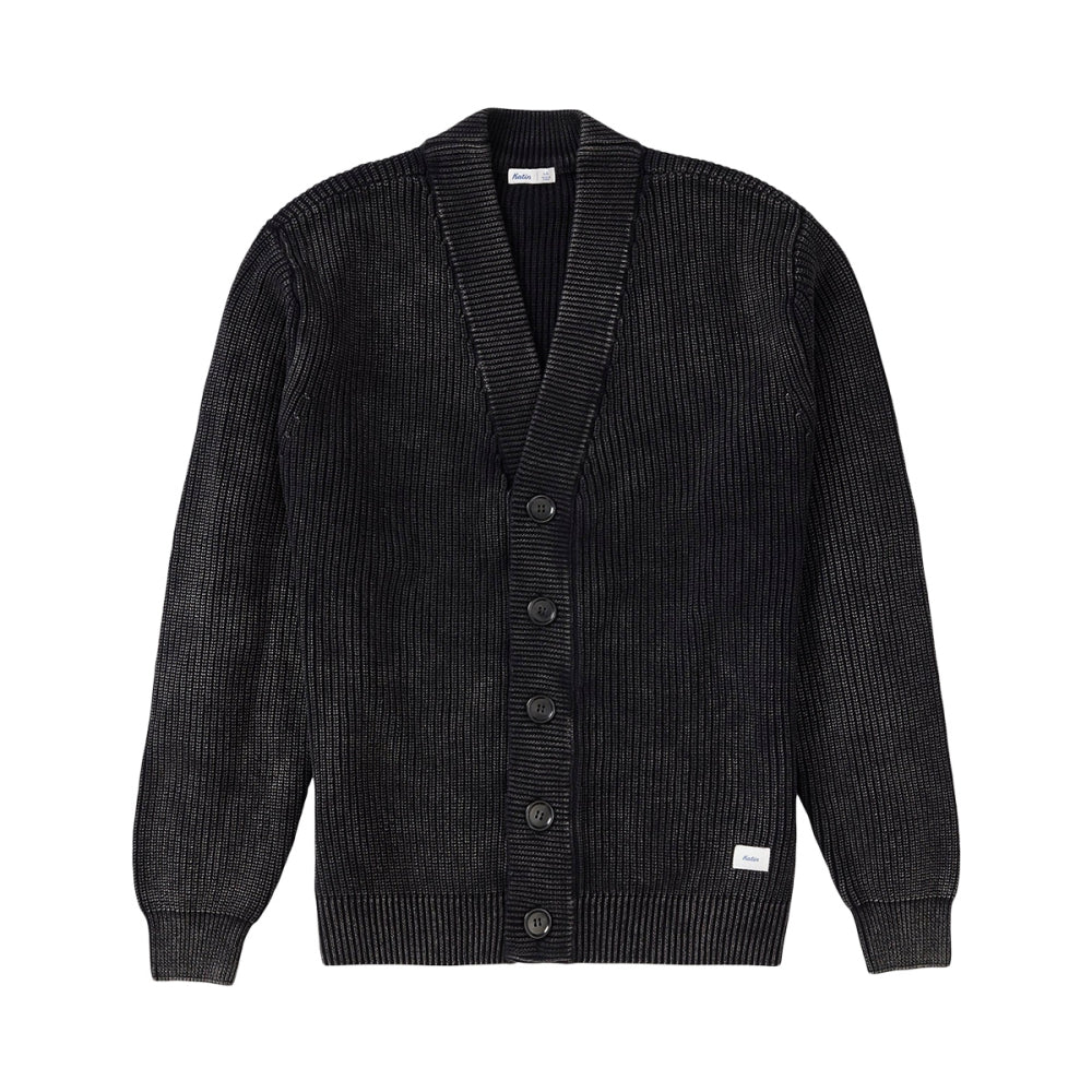M GALLANT CARDIGAN SWEAT | BLACK WASH