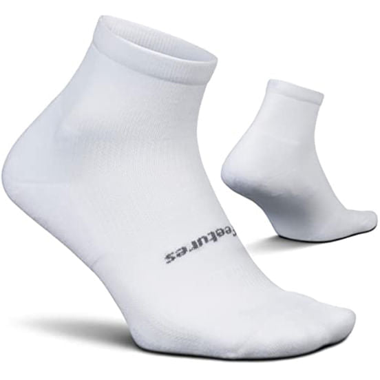 Feetures Unisex Feetures Light Cush.1/4 Socks in White Color