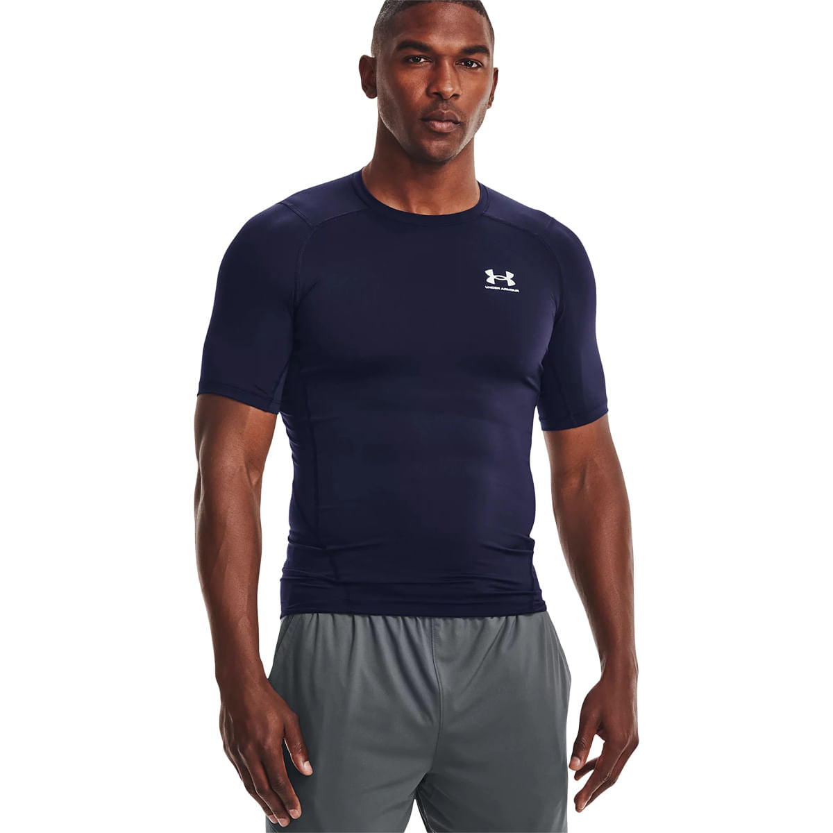 Under Armour Mens Hg Armour S/S Tops in Blue Color