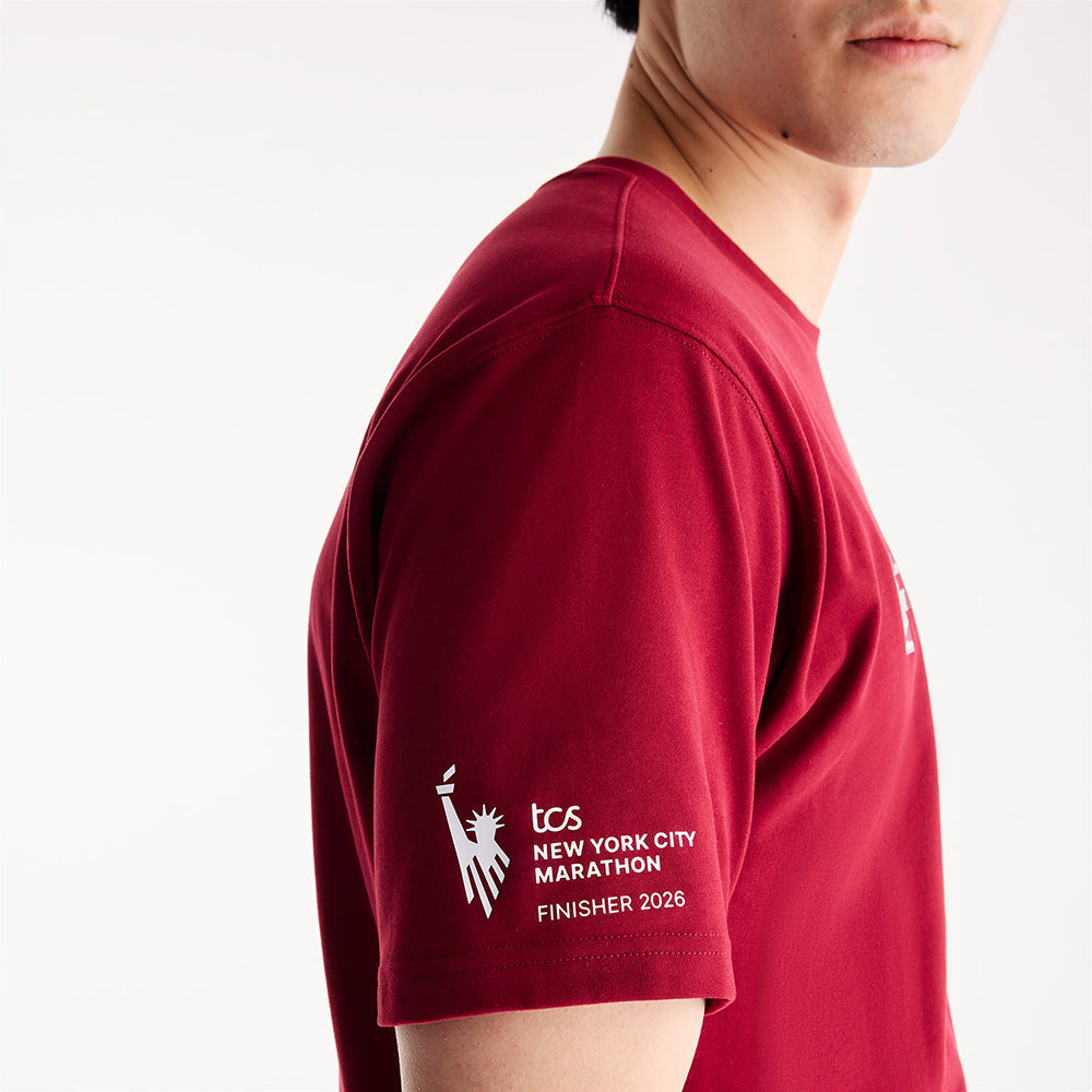 New Balance M Nyc Marathon Finisher Tops in Red Color