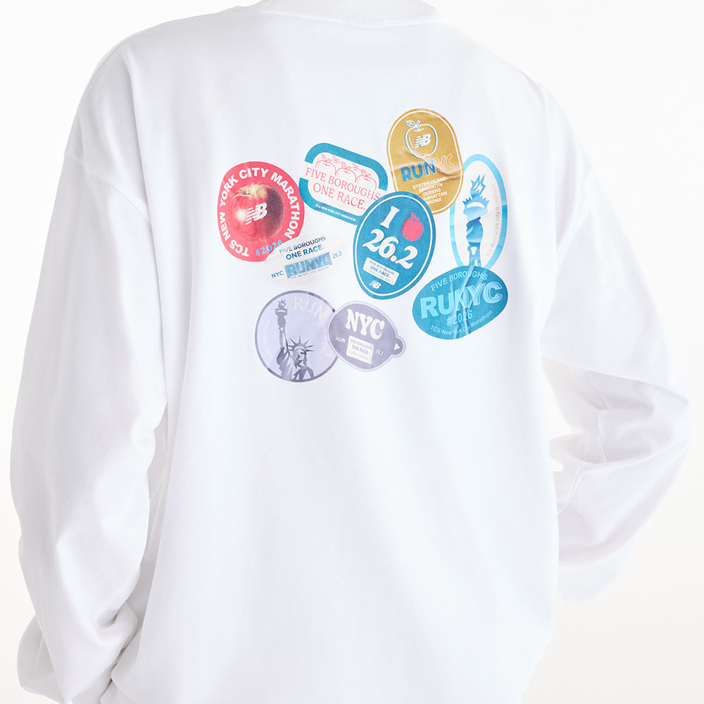 W NYCM GRAPHIC LS T-SHIR | WT-WHITE