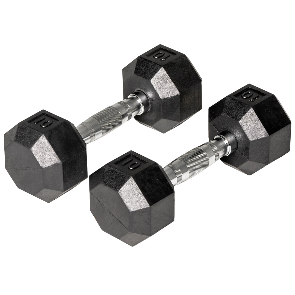 Troy Barbell 20Lb Rubber Hex Dumbbell Fitness Weights in Black Color