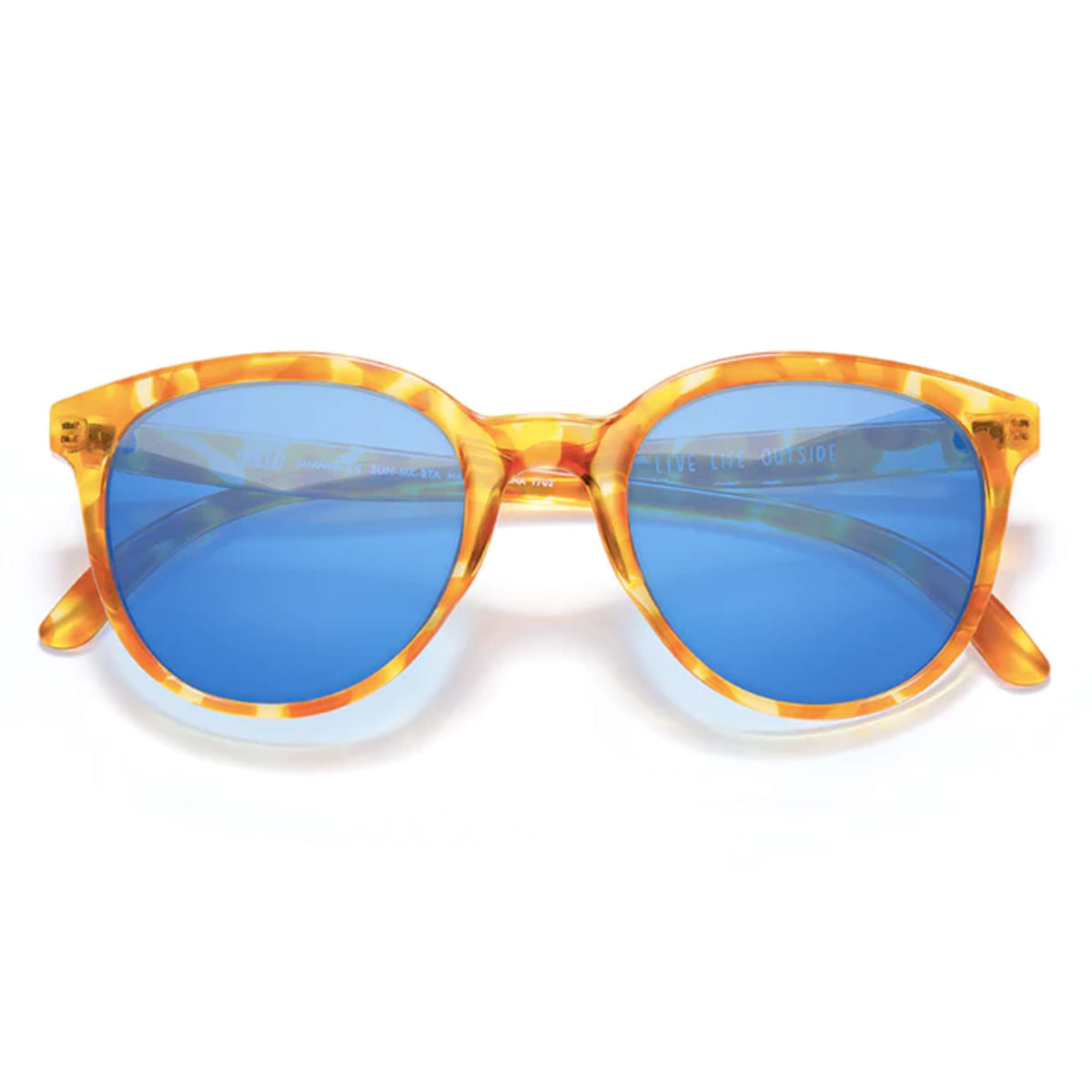 Sunski Sunglasses Womens Makani - Blonde Tortoise Accessories in Blue Color