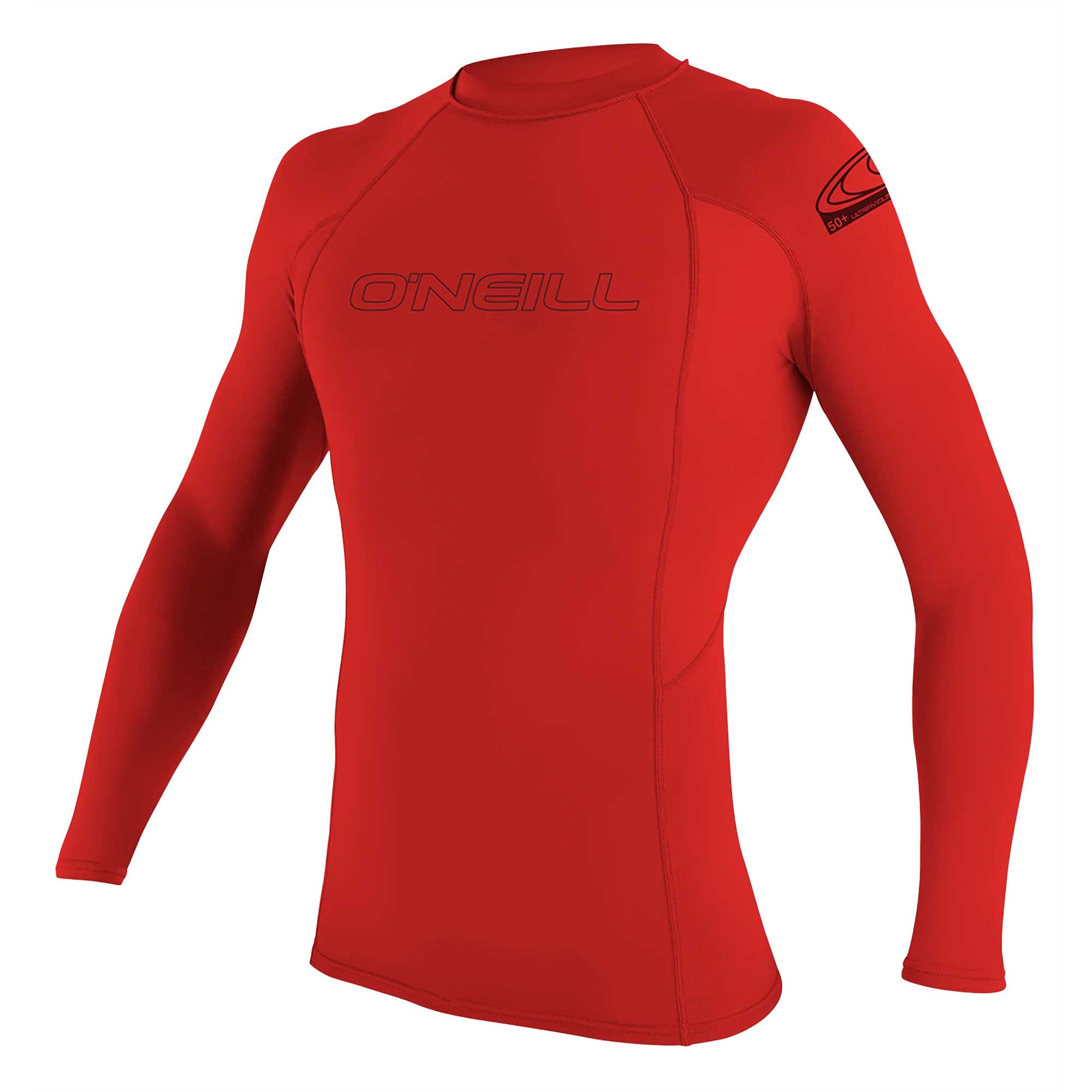 O'Neill Kids Basic Skins 50+ Ls Rash Swimsuits in Red Color