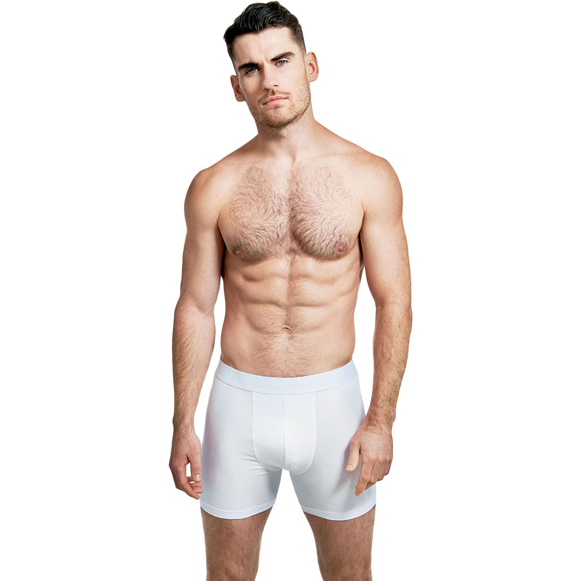 Bread & Boxers Mens 3Pk Boxer Brief X Long Underwear in White Color