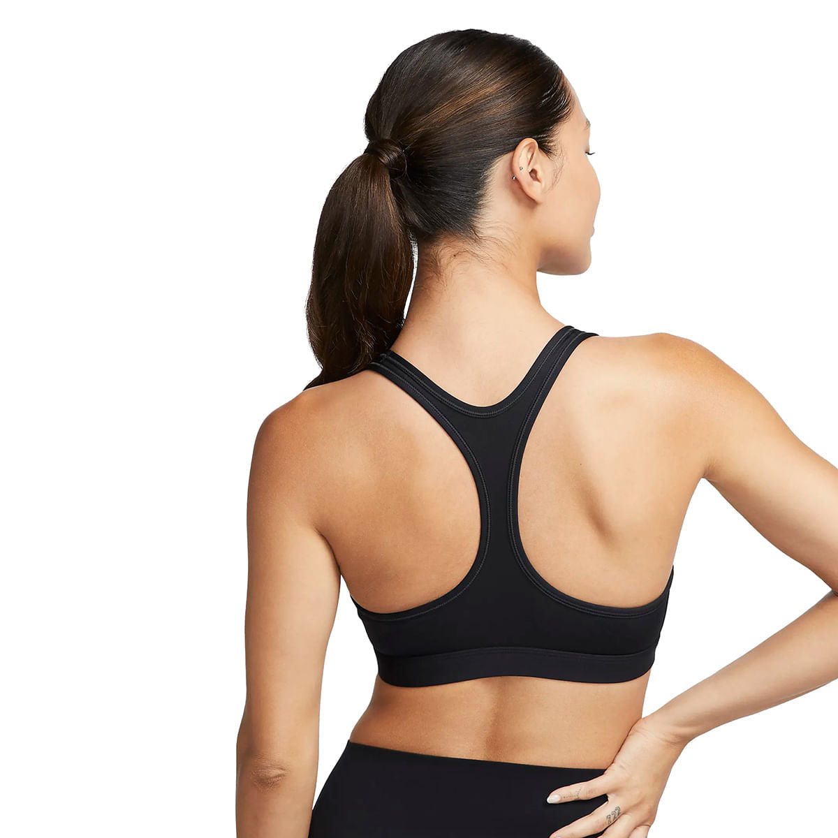 Nike Womens Swoosh Light Support Sb Sports Bras in Black Color