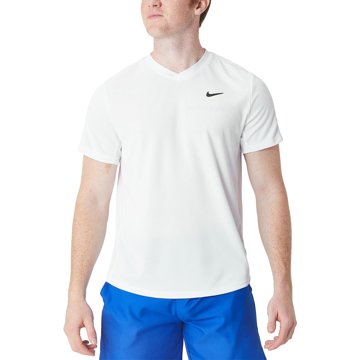 Nike Mens Nikecourt Dri-FIT Victor Tops in White Color