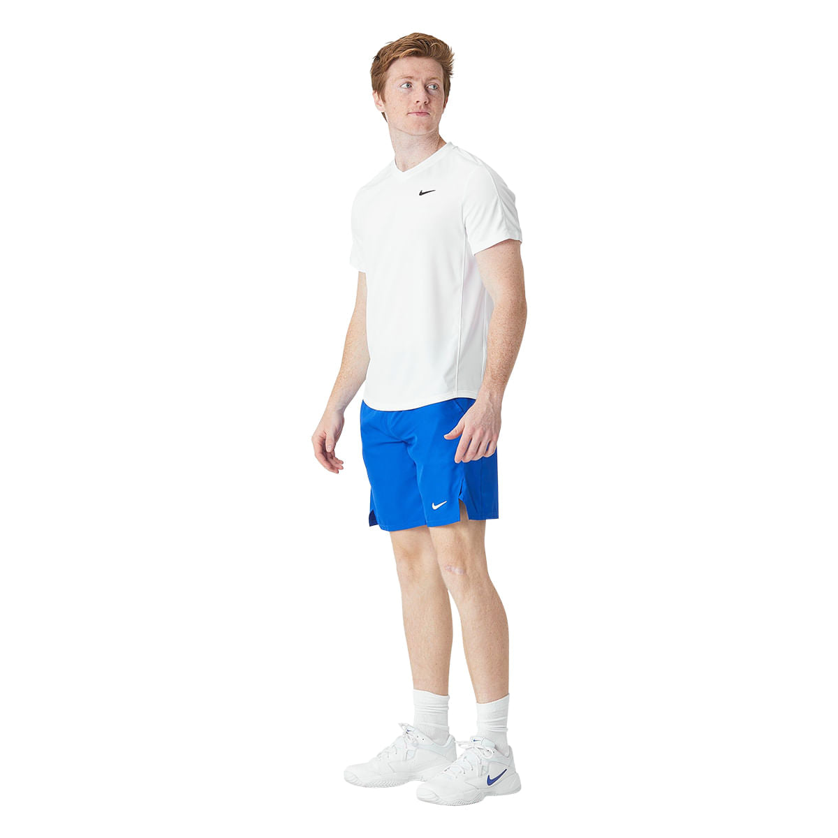 Nike Mens Nikecourt Dri-FIT Victor Tops in White Color