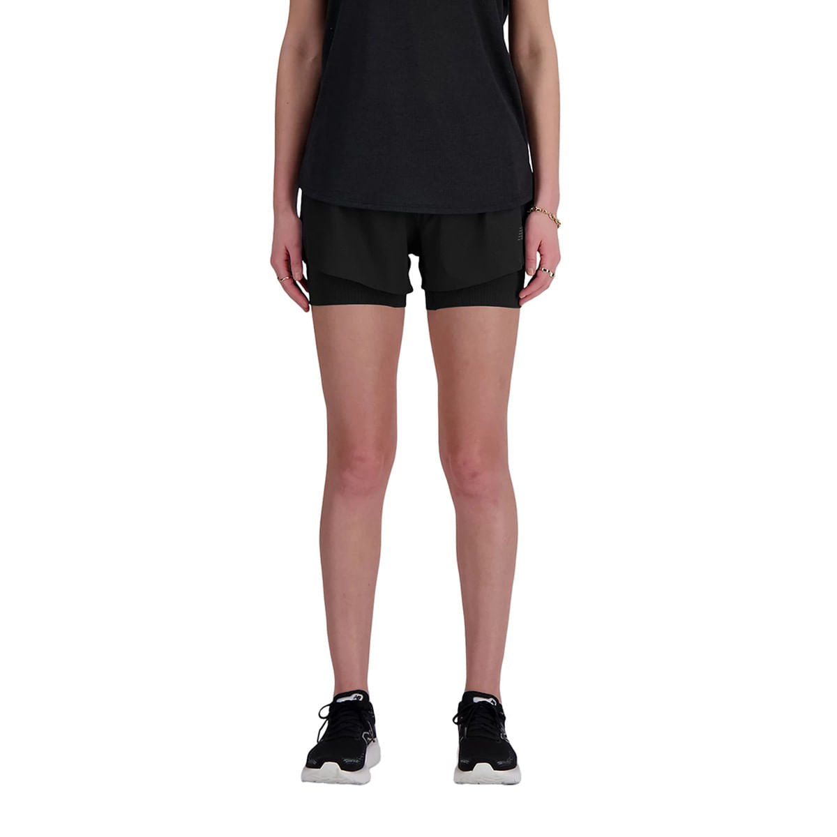 New Balance Womens Rc Seamless 2 In 1 Short in Black Color