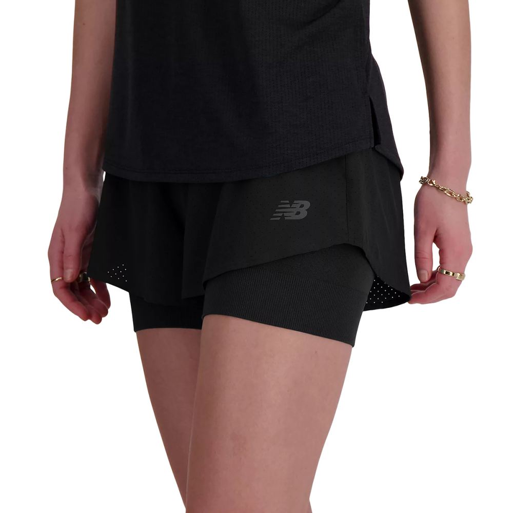 New Balance Womens Rc Seamless 2 In 1 Short in Black Color