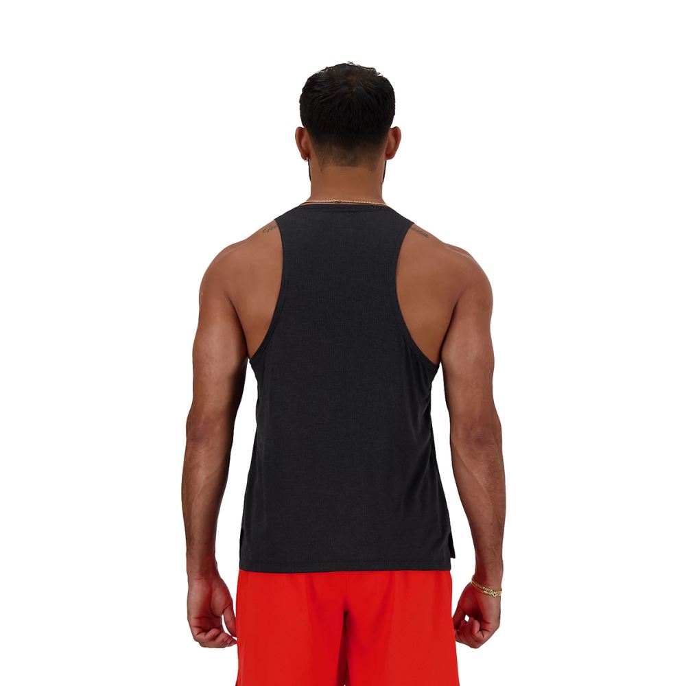 New Balance Mens Athletics Singlet Tops in Black Color