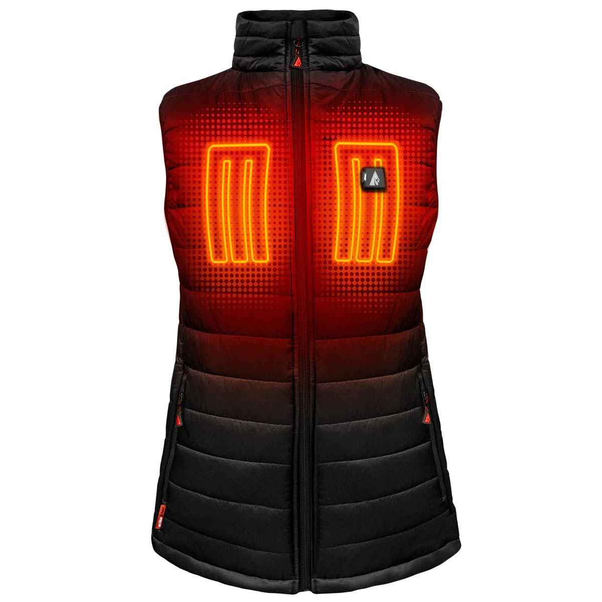 Actionheat Womens W/Puffer Vest Electric Apparel in Black Color