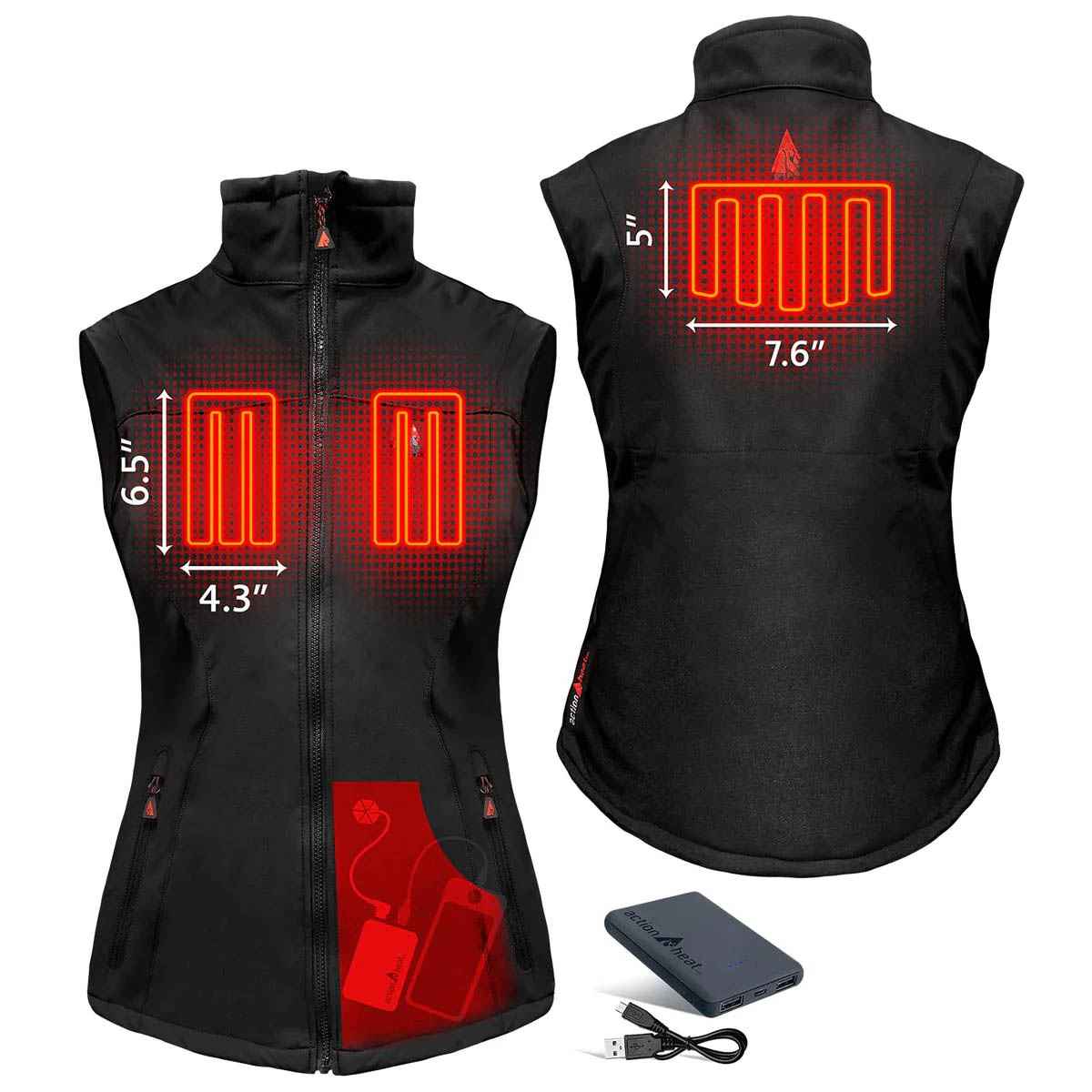W/5 VOLT SOFTSHELL VEST | BLACK