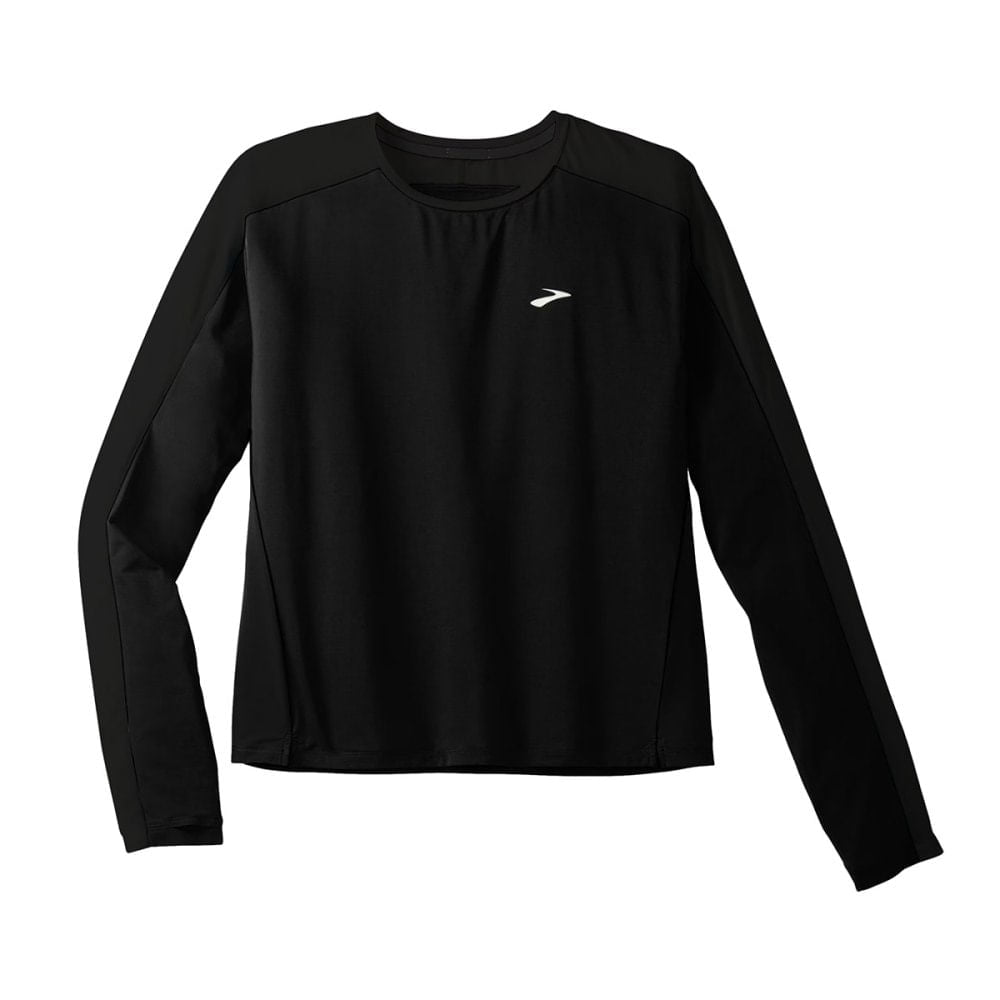 Brooks Womens Sprint Free Long Sleeve Tops in Black Color
