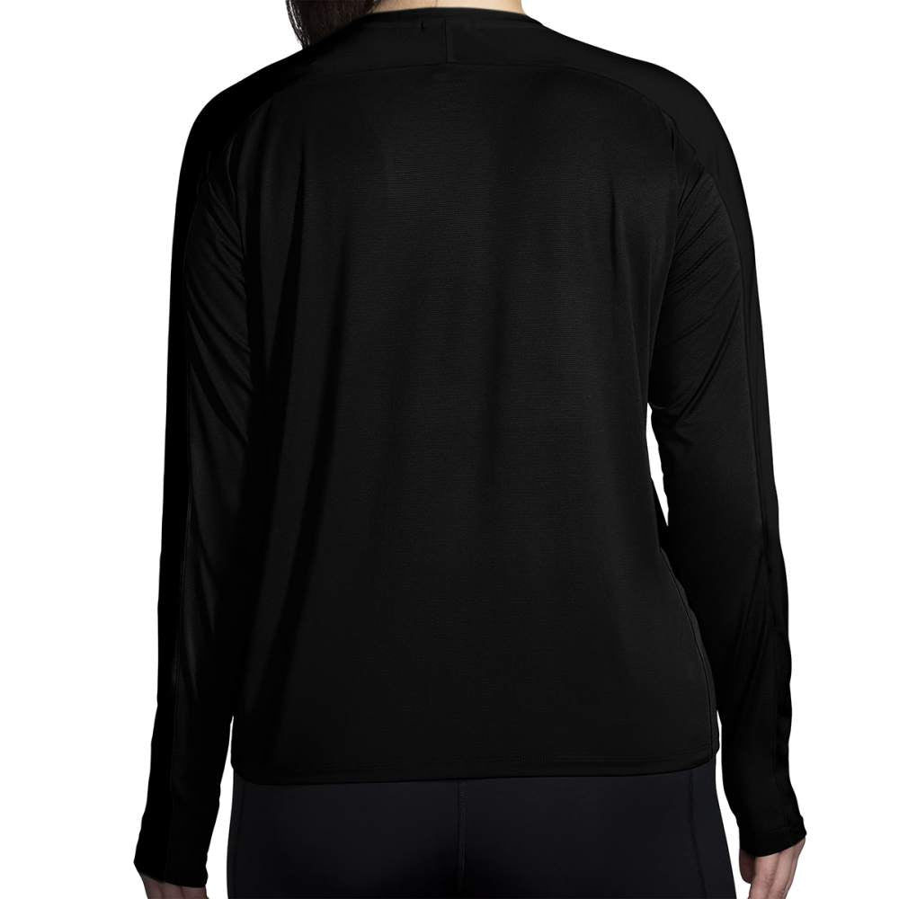 Brooks Womens Sprint Free Long Sleeve Tops in Black Color