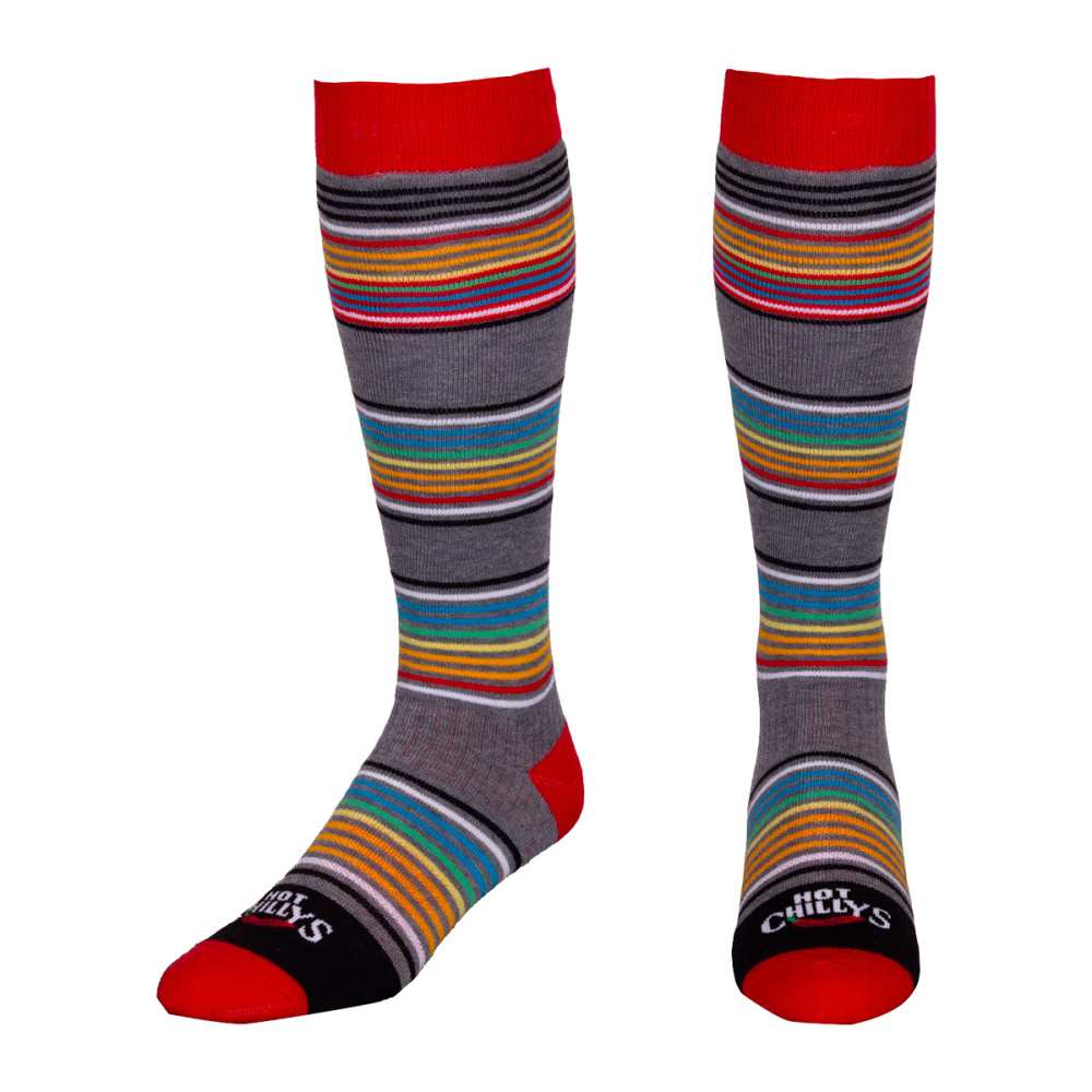 Hot Chillys Mens Stripes Mid Volume So Socks in Multi Color
