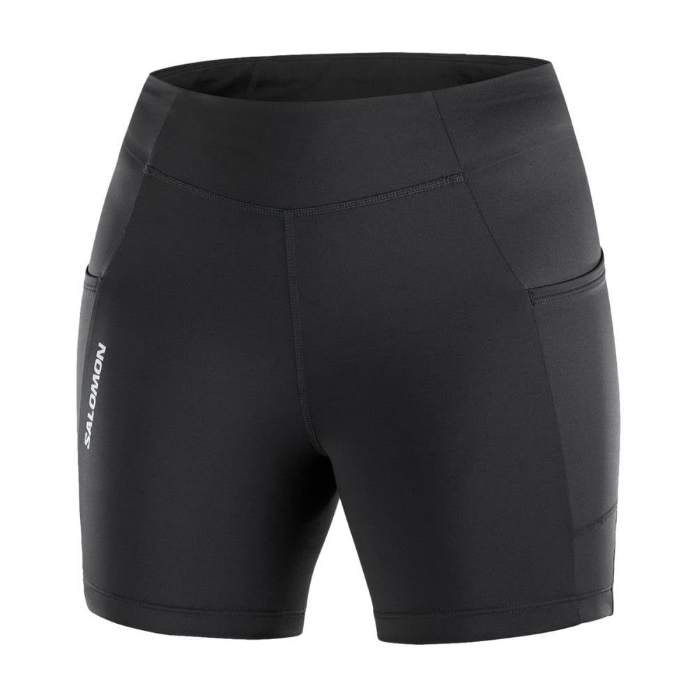 Salomon Womens Cross Run Short Tights W Shorts in Black Color