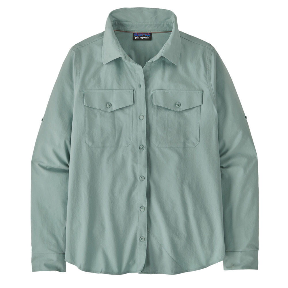 Patagonia WomensL/S Self Guided Sun S Tops in Blue Color