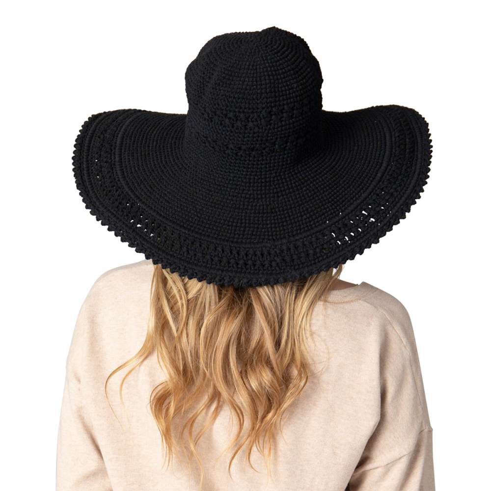 San Diego Hat Co. Womens Crochet Extra Large Hats in Black Color