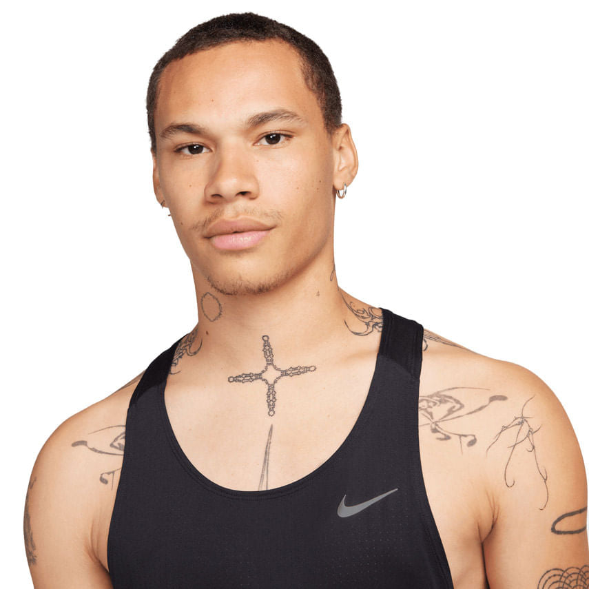 Nike Mens Fast Singlet Tops in Black Color