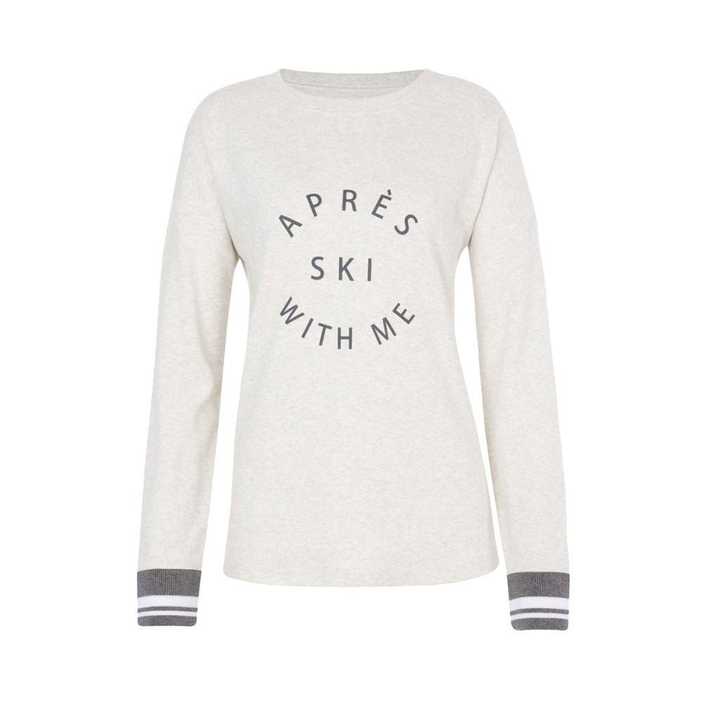 Fera Womens Apres Cuffed Tee Tops in White Color