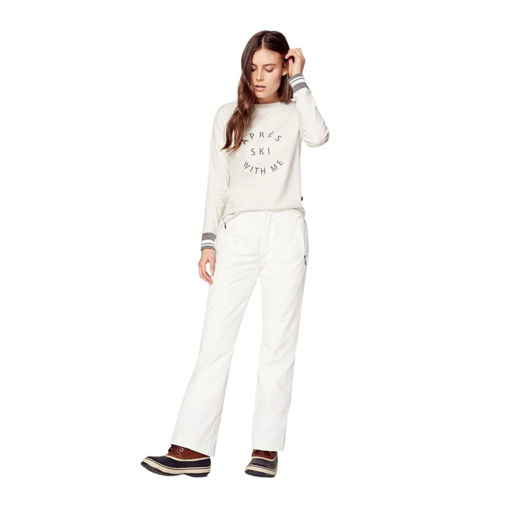 Fera Womens Apres Cuffed Tee Tops in White Color