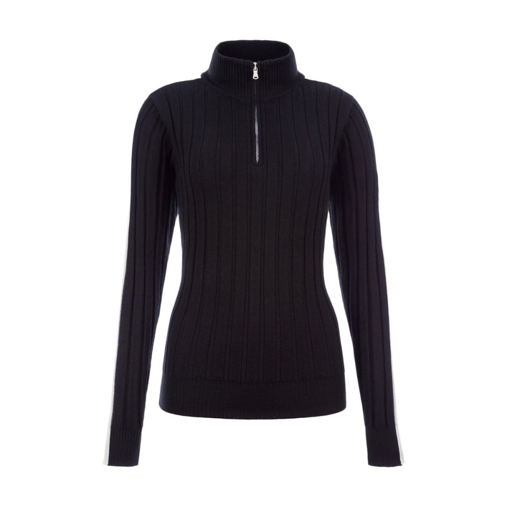 JEANNIE ZIP SWEATER | 001-BLACK