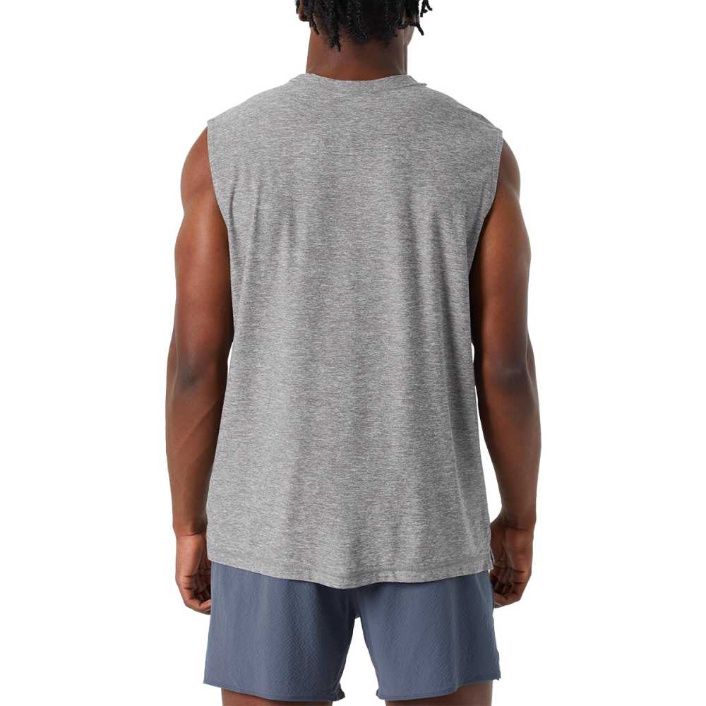 Vuori Mens Strato Muscle Tee Tops in Grey Color