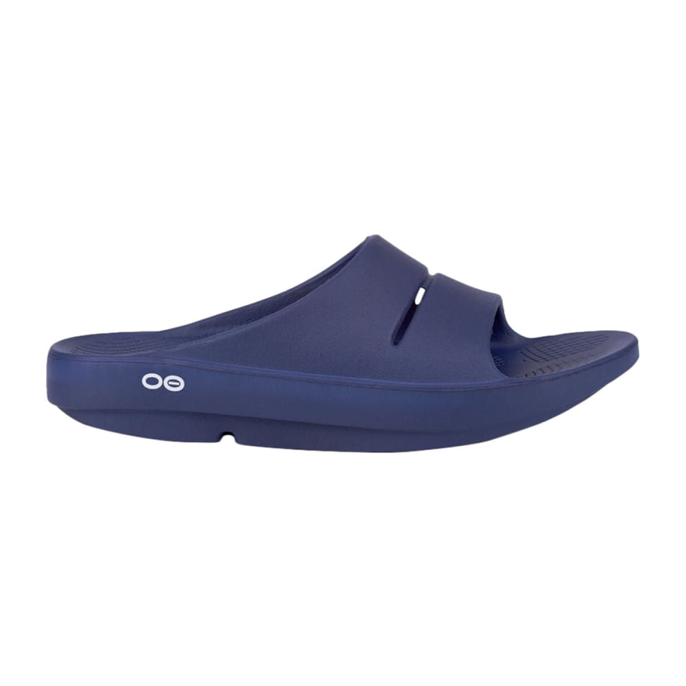 Oofos Unisex Oofos Slide Sandals Footwear Accessories in Blue Color