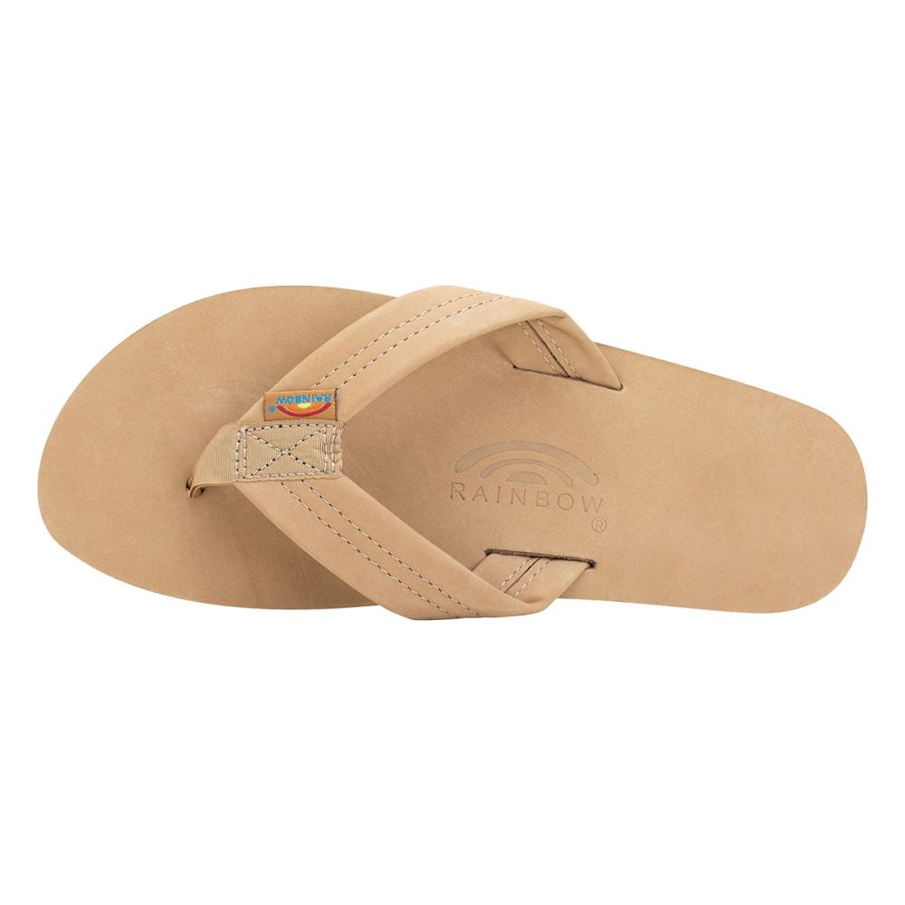 Rainbow Mens Premier/Classic Leather Flip-Flops in Brown Color