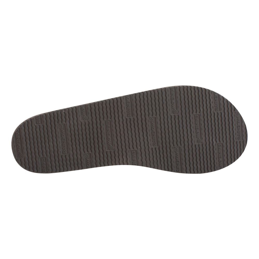 Rainbow Womens Premium Thin Leather Flip-Flops in Brown Color