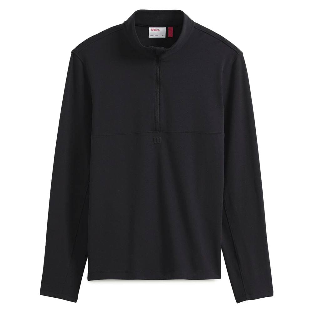 Wilson Mens Elevate Perf 1/2 Zip Tops in Black Color