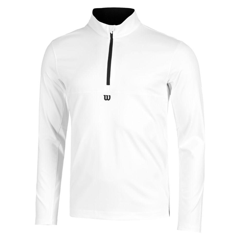 Wilson Mens Elevate Perf 1/2 Zip Tops in White Color
